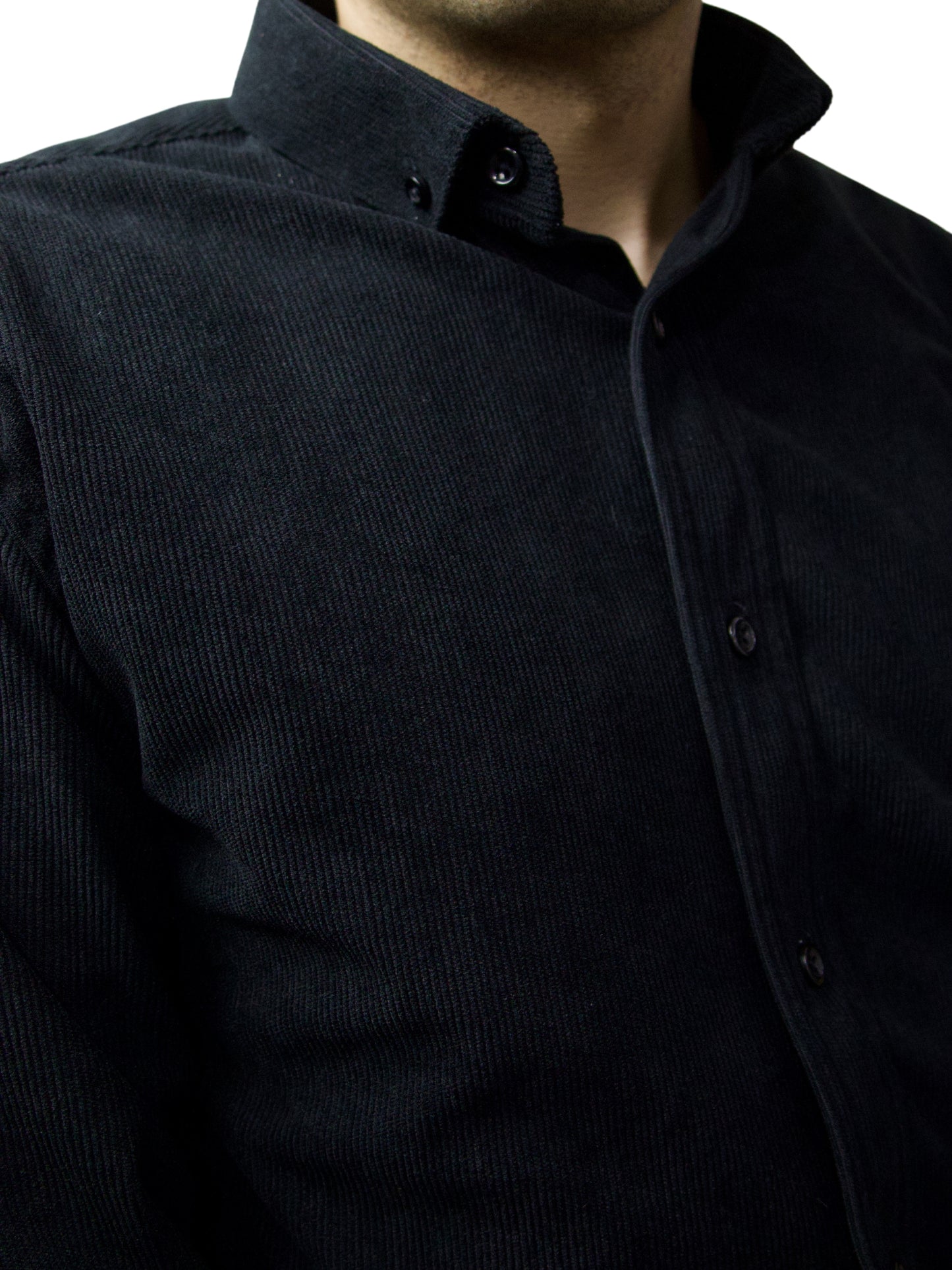 Camisa slim fit - Pana negro