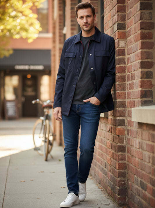 Chamarra doble vista - Marino/Rojo