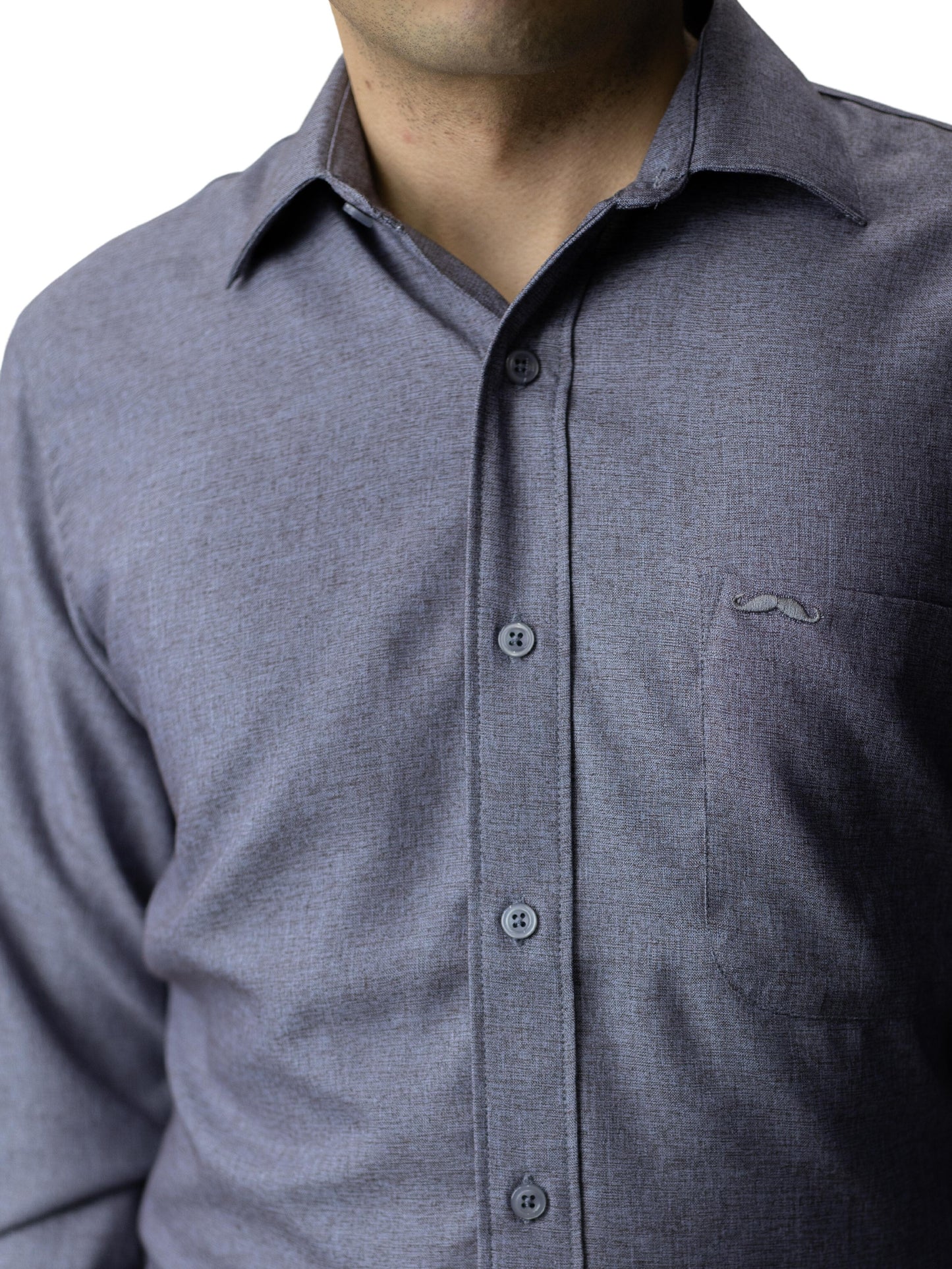 Camisa corte regular - Gris azulado