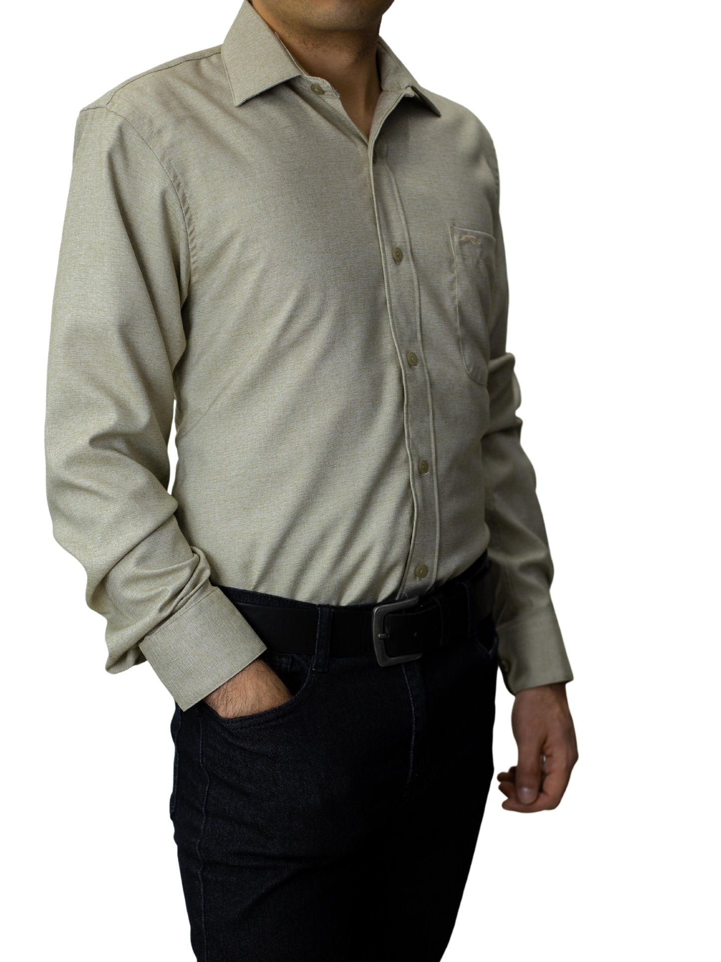 Camisa corte regular - Caqui