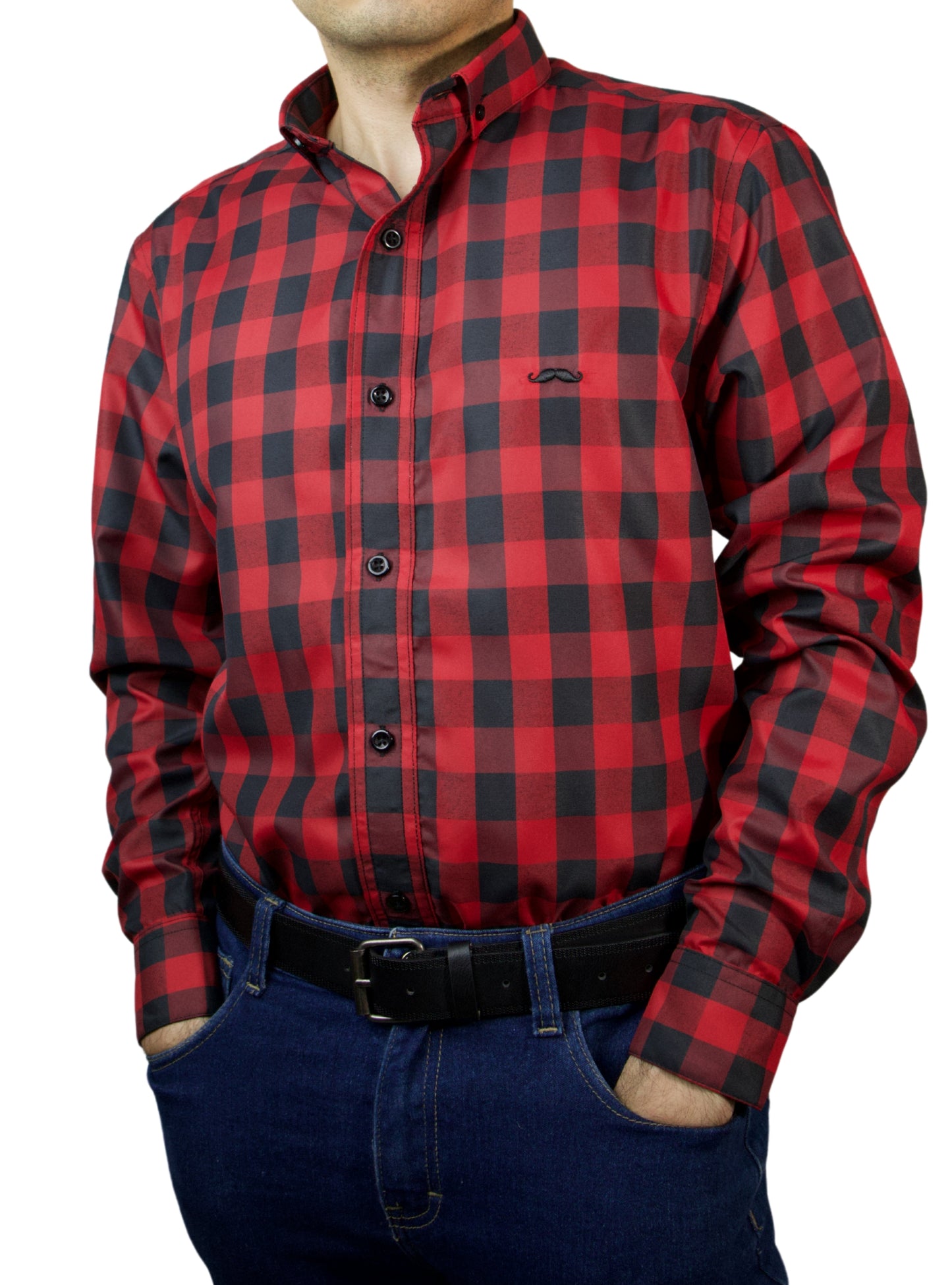Camisa slim fit - Cuadro rojo