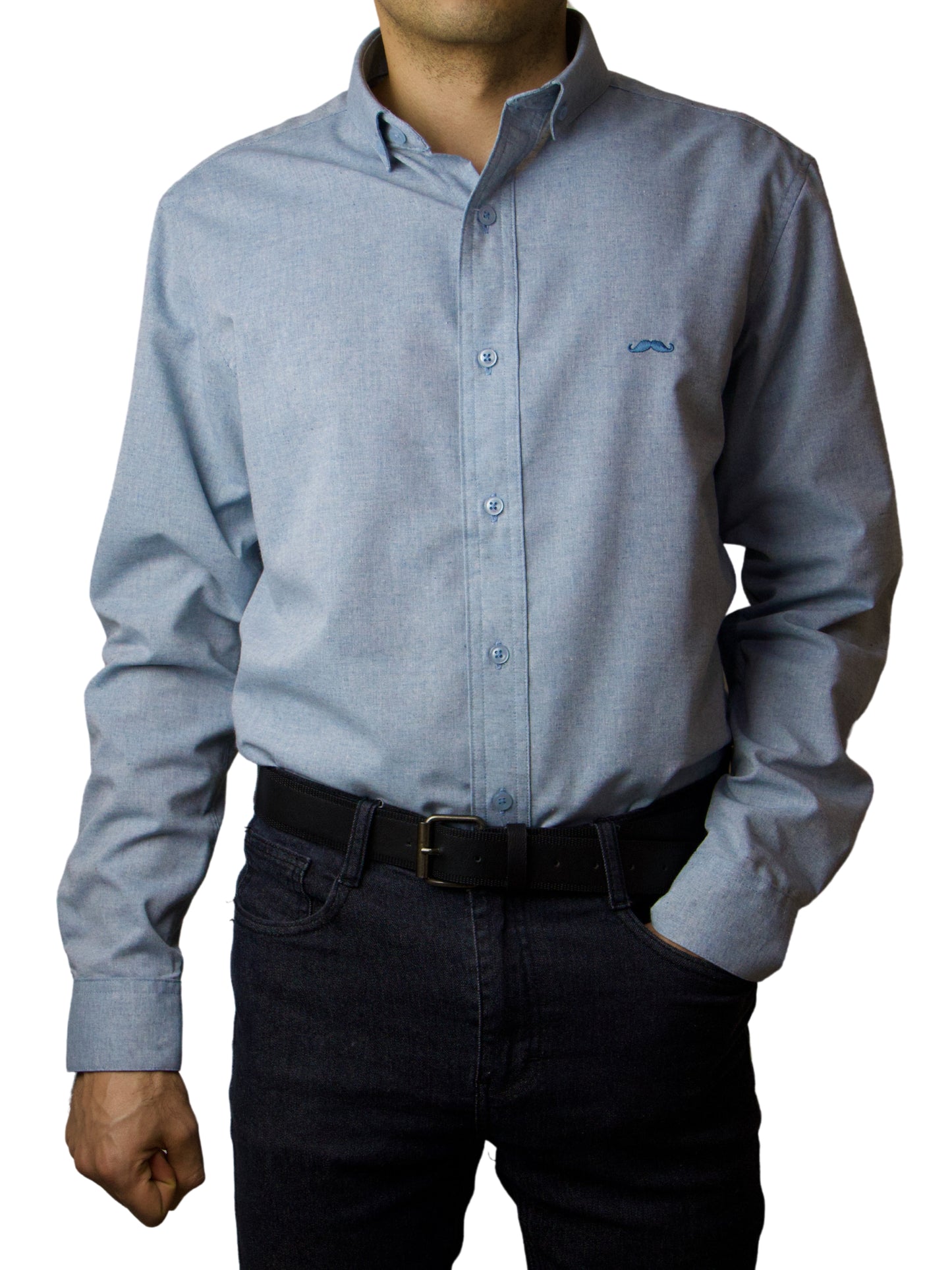 Camisa slim fit - Azul claro