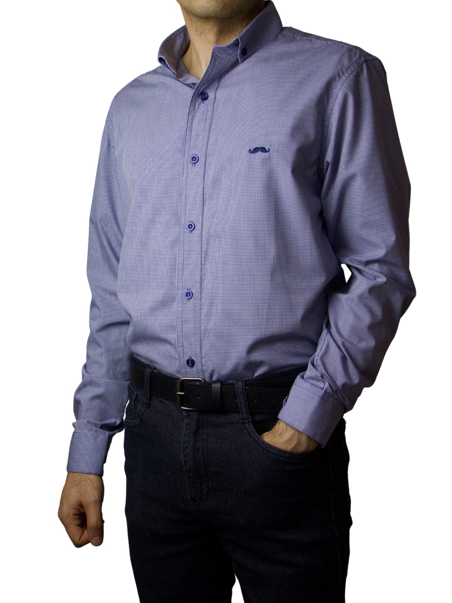 Camisa slim fit - Azul fancy