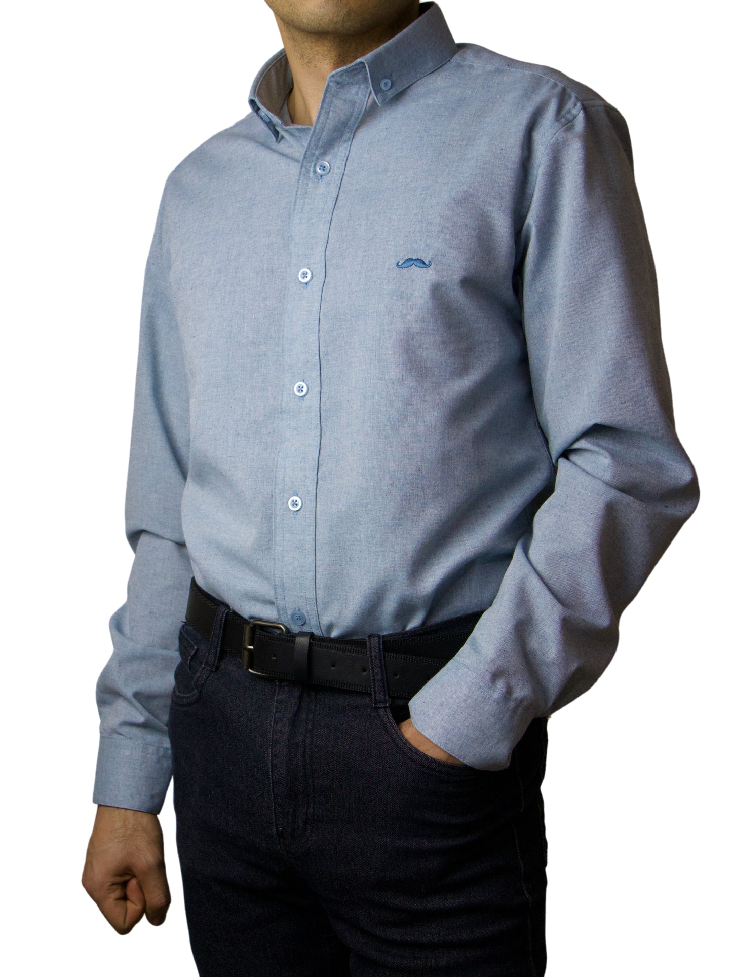 Camisa slim fit - Azul claro