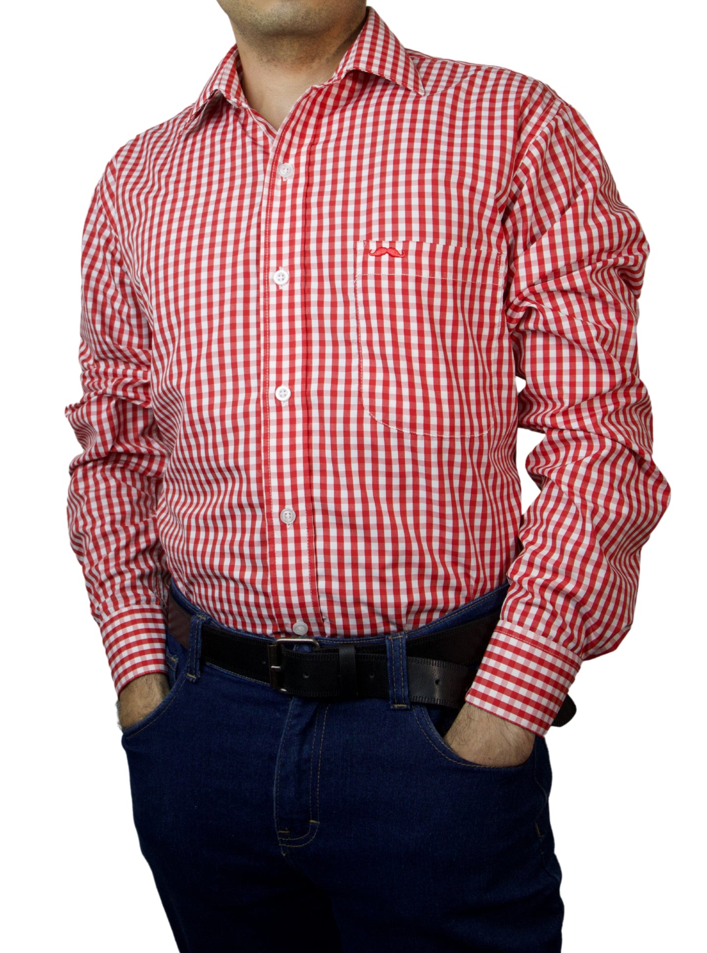 Camisa corte regular - Cuadro rojo