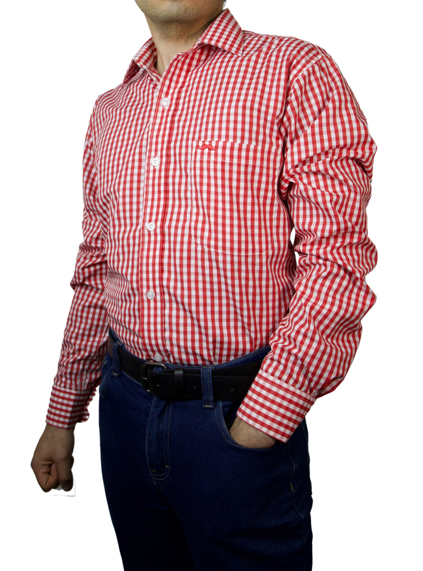 Camisa corte regular - Cuadro rojo