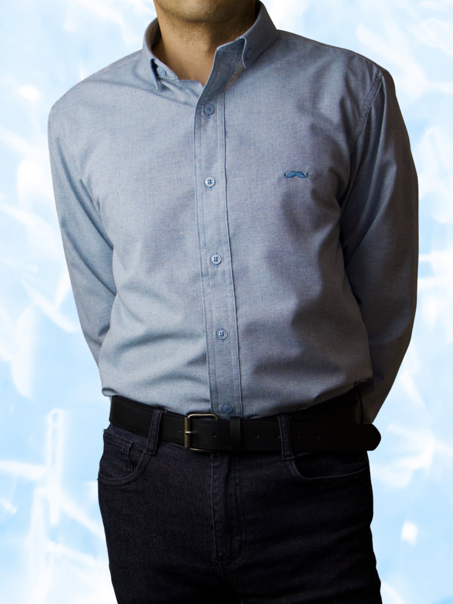 Camisa slim fit - Azul claro