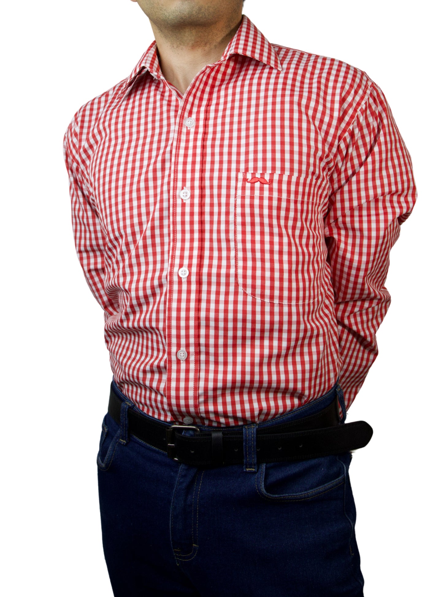 Camisa corte regular - Cuadro rojo
