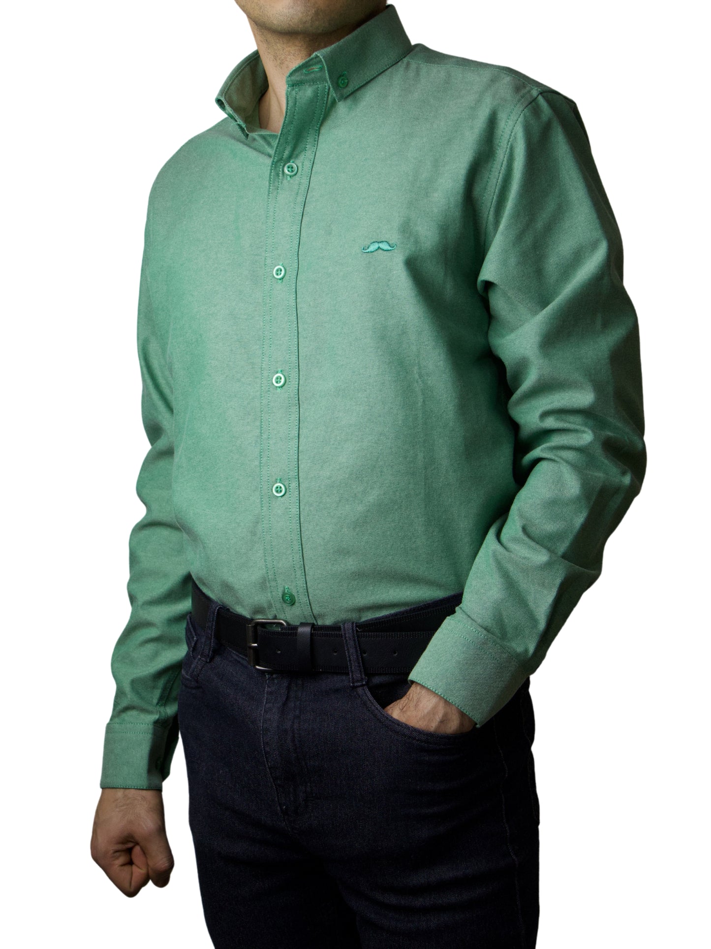Camisa slim fit - Verde claro