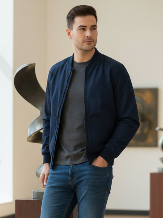 Chamarra Bomber - Azul marino