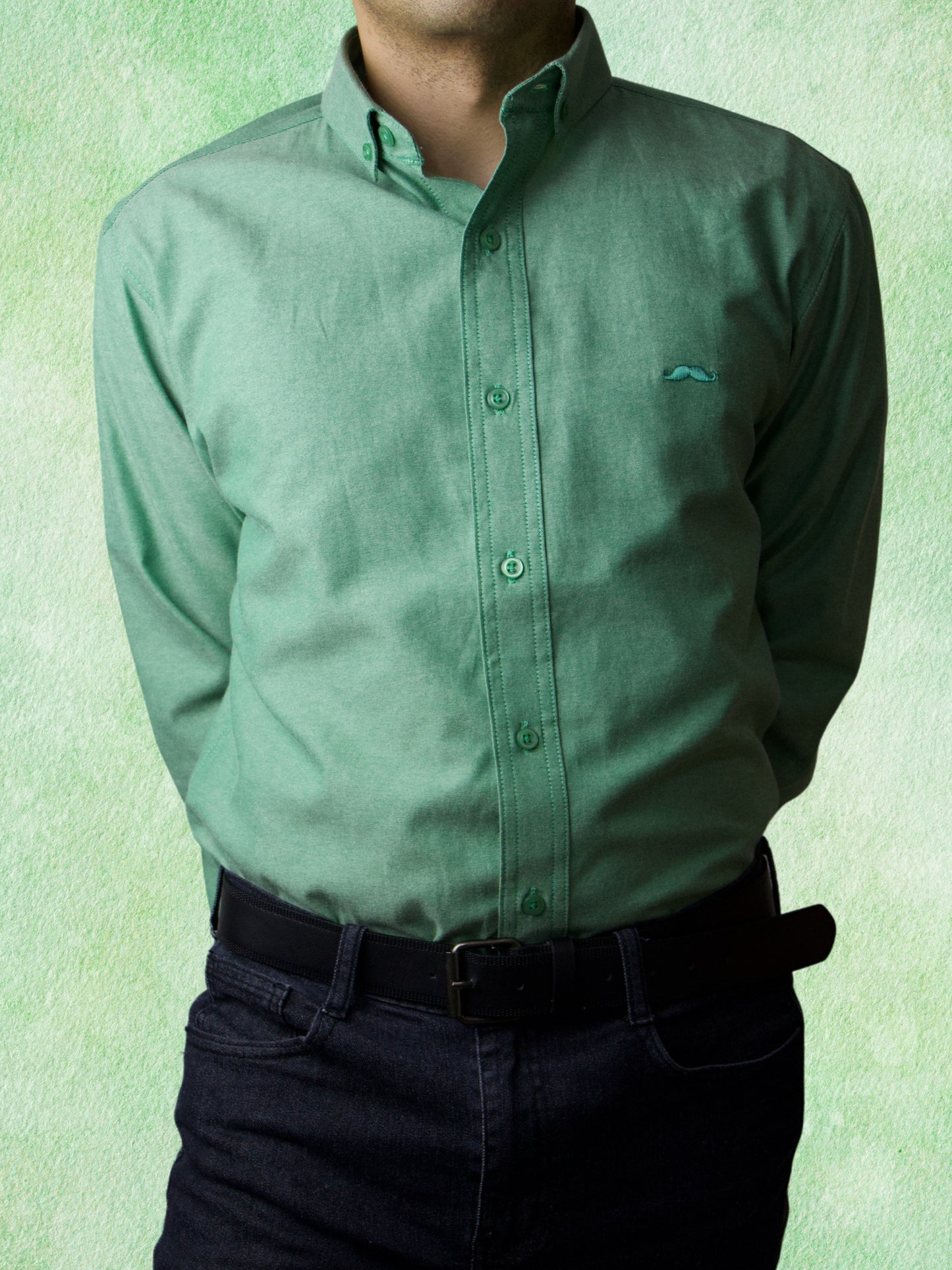 Camisa slim fit - Verde claro