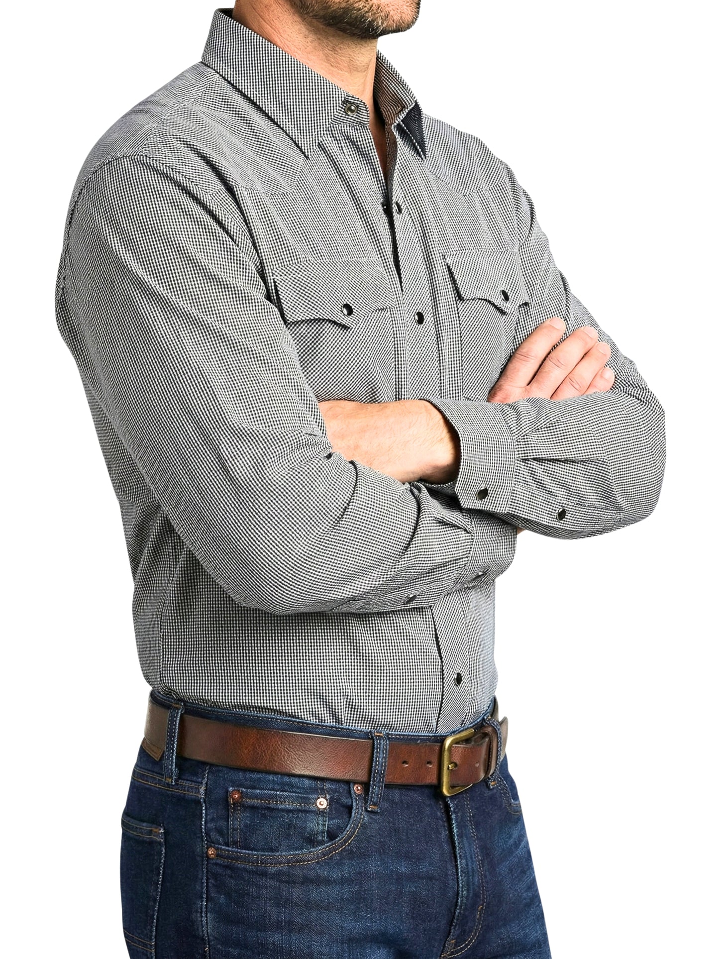 Camisa Vaquera Slim Fit - Negro