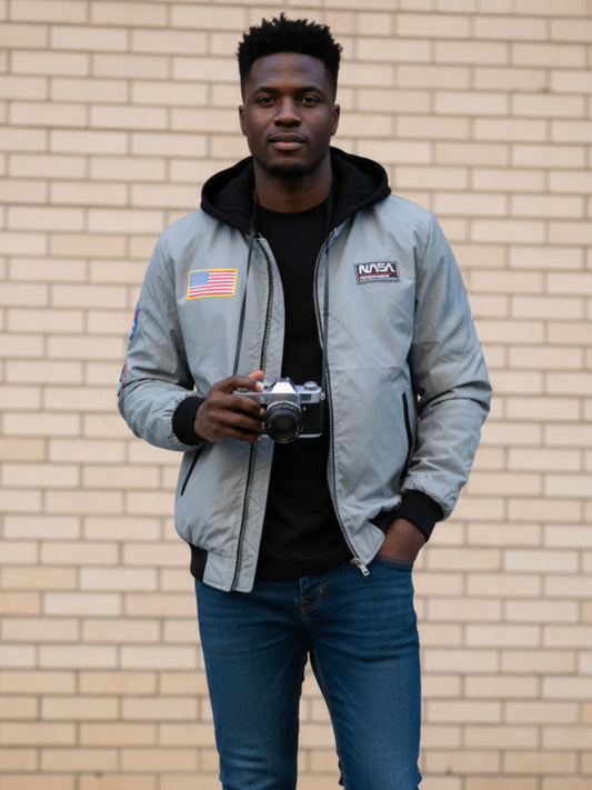 Chamarra reflejante NASA con capucha unisex