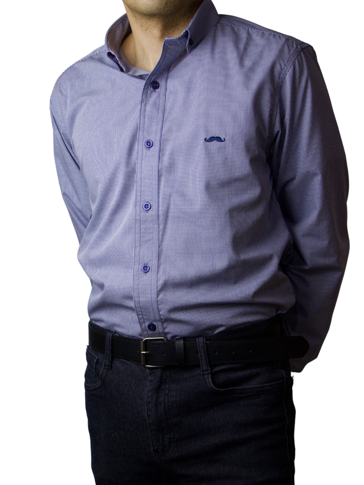 Camisa slim fit - Azul fancy