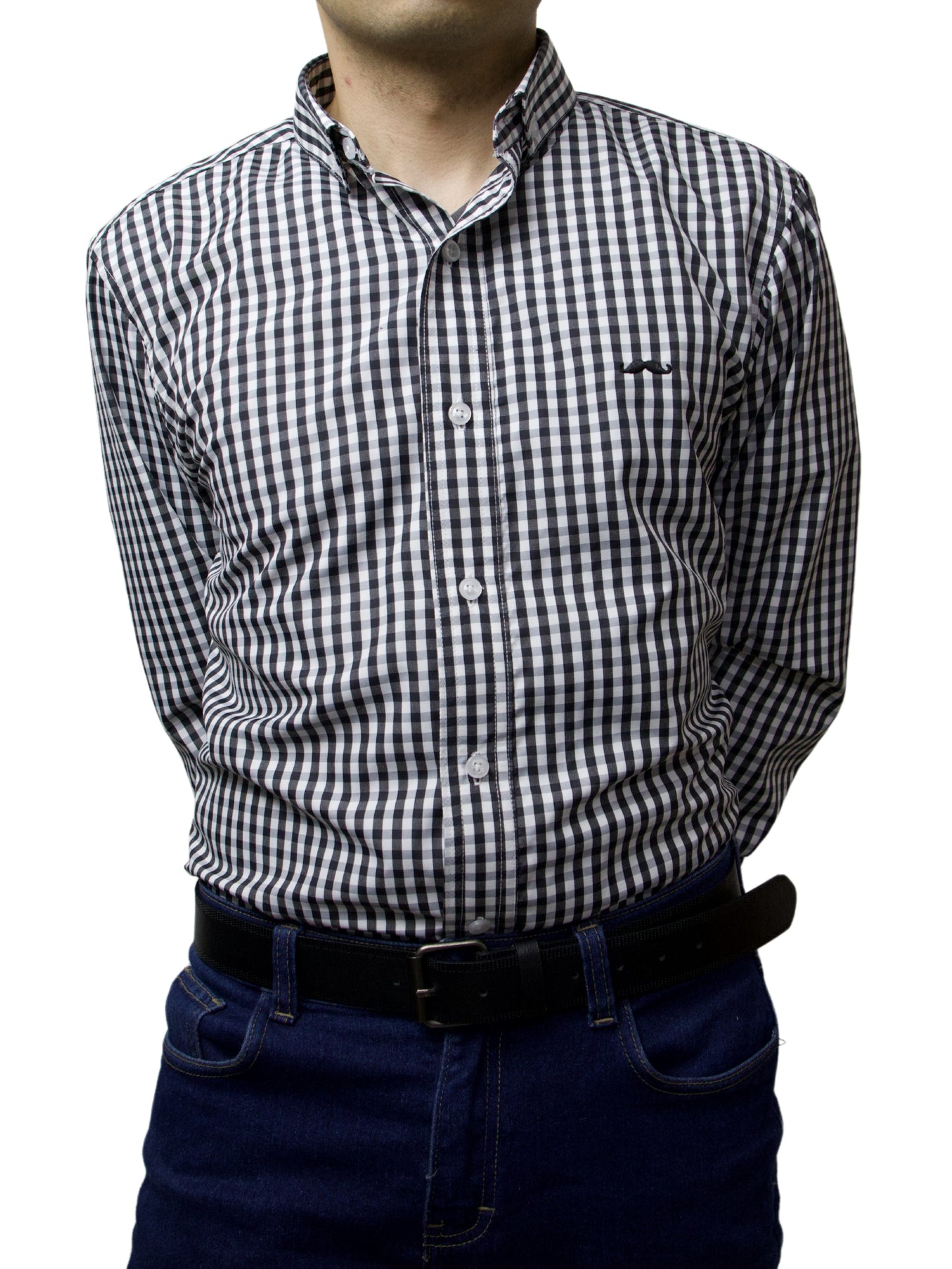 Camisa slim fit - Cuadro negro