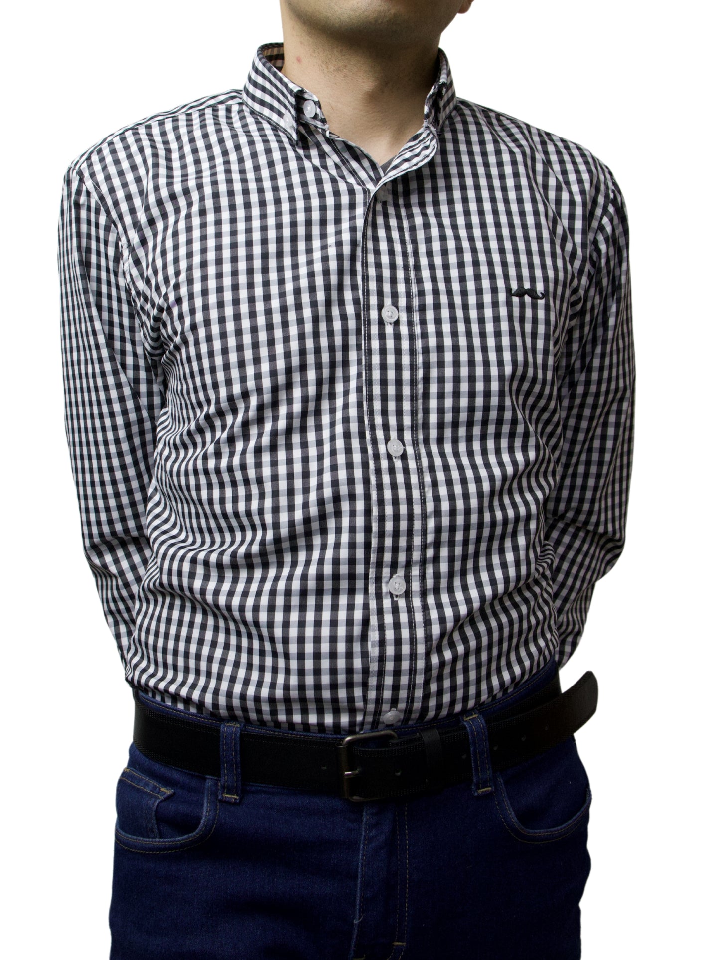 Camisa slim fit - Cuadro negro