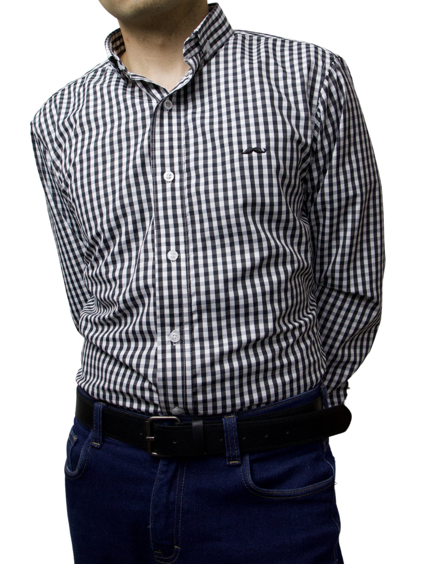 Camisa slim fit - Cuadro negro
