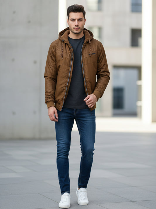 Chamarra con capucha -  Dorado