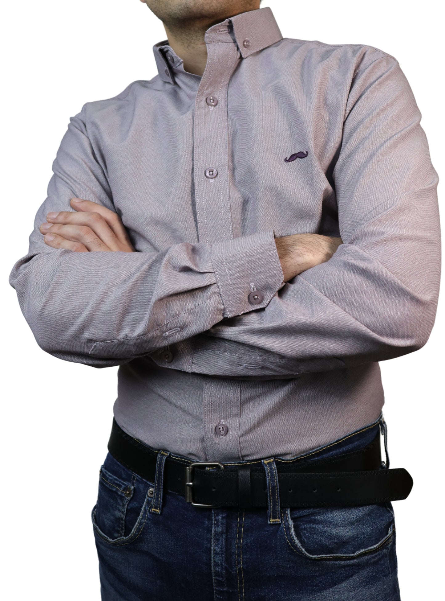 Camisa slim fit - Púrpura liso