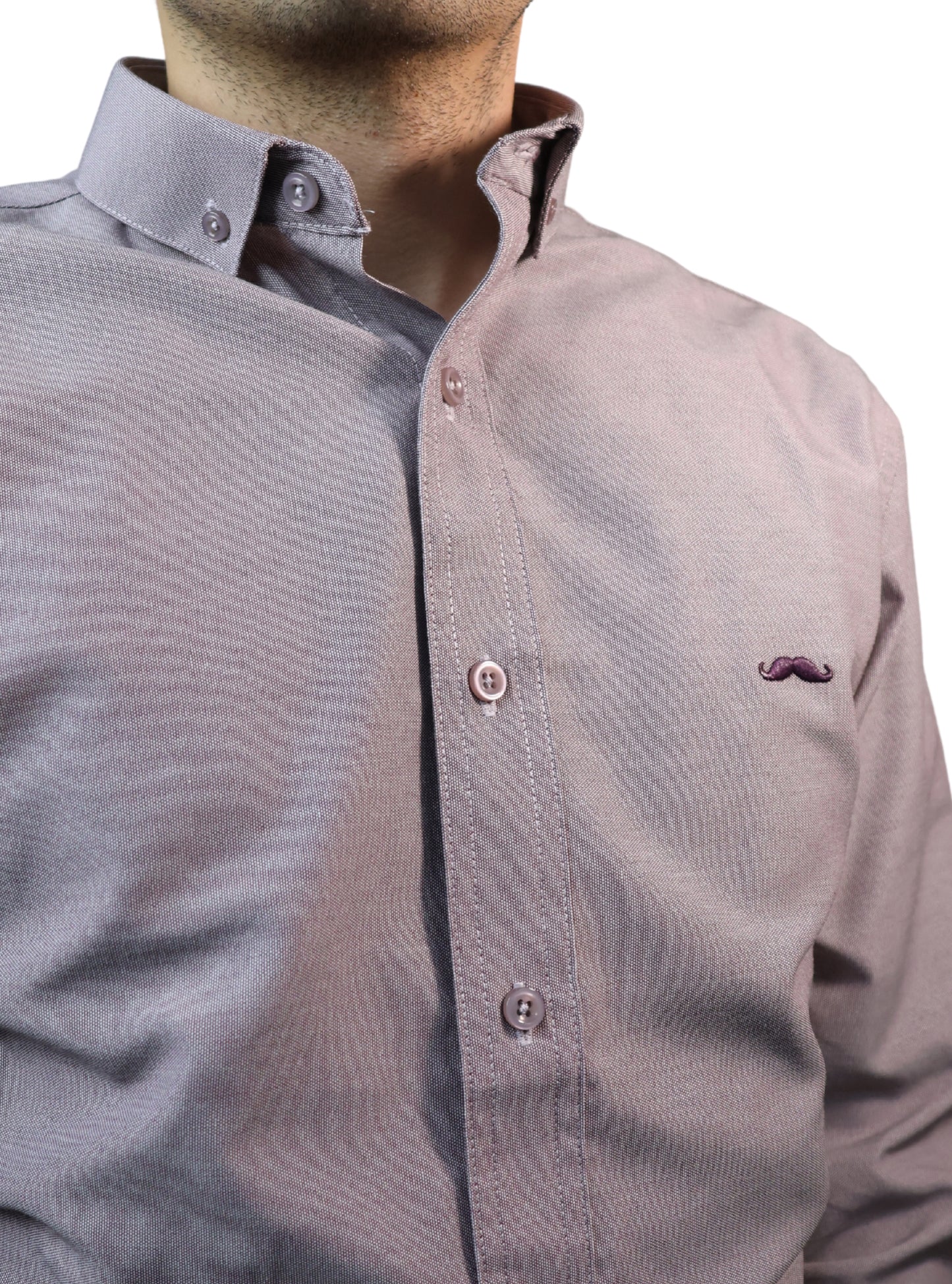 Camisa slim fit - Púrpura liso