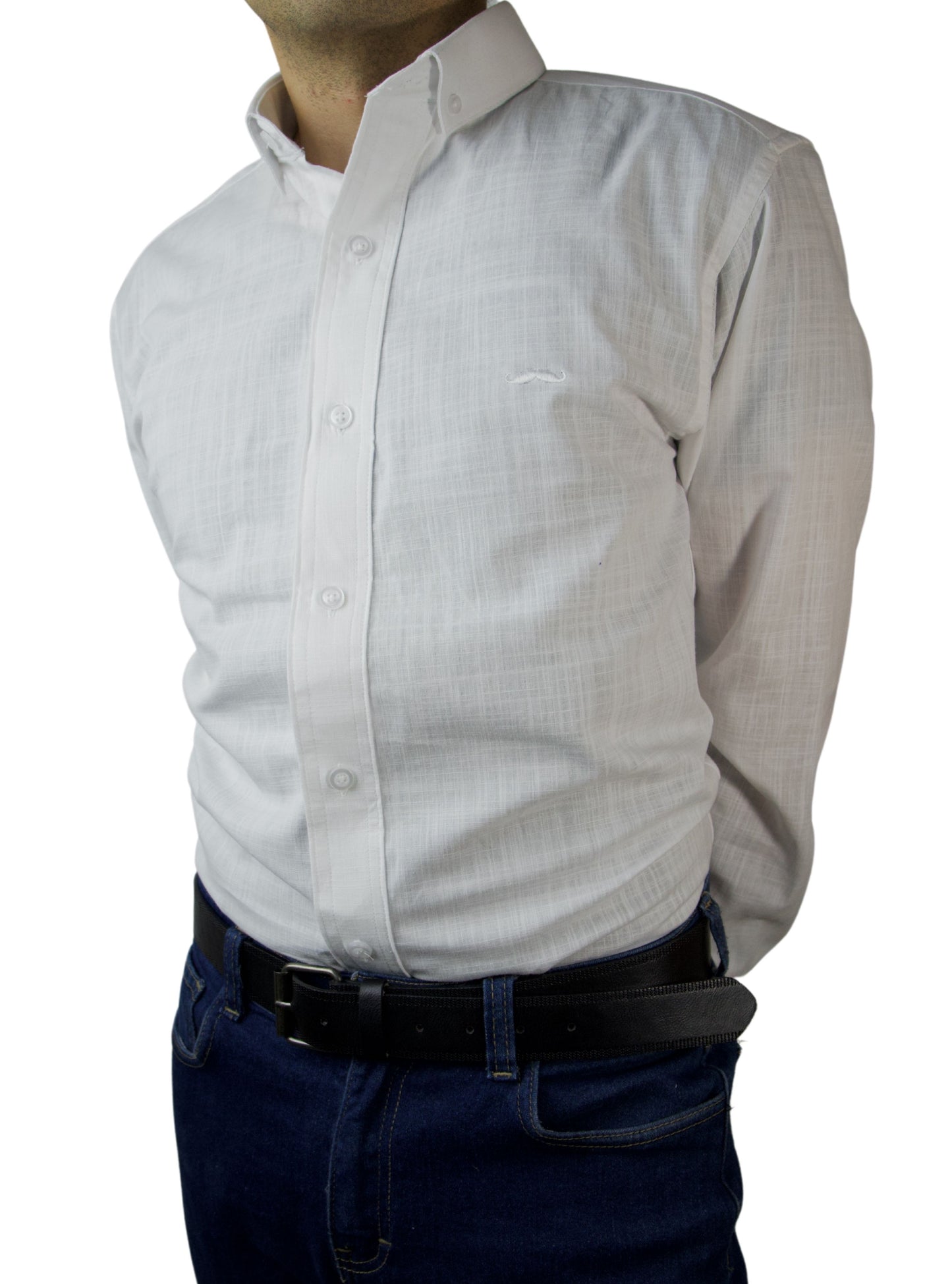 Camisa slim fit - Lino blanco