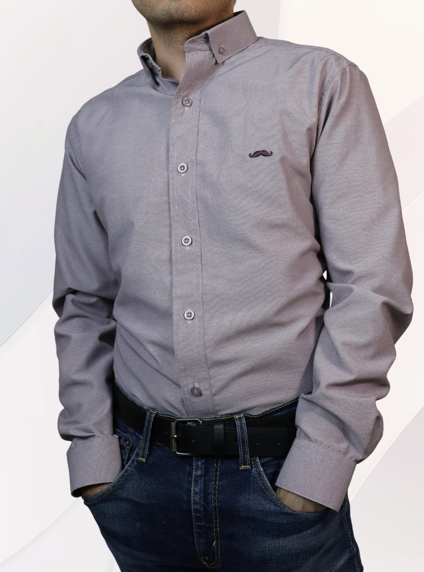 Camisa slim fit - Púrpura liso