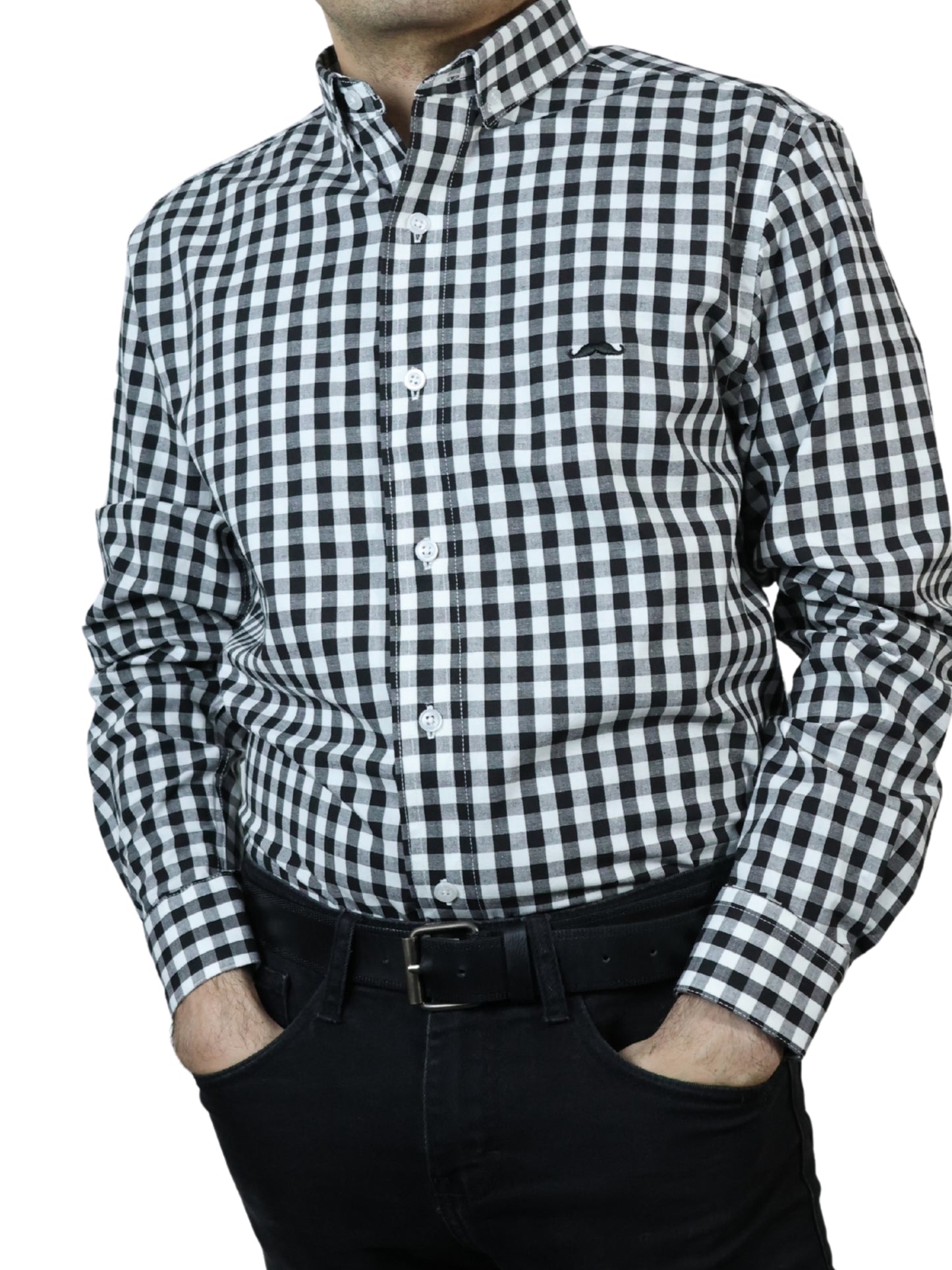 Camisa slim fit - Cuadro negro