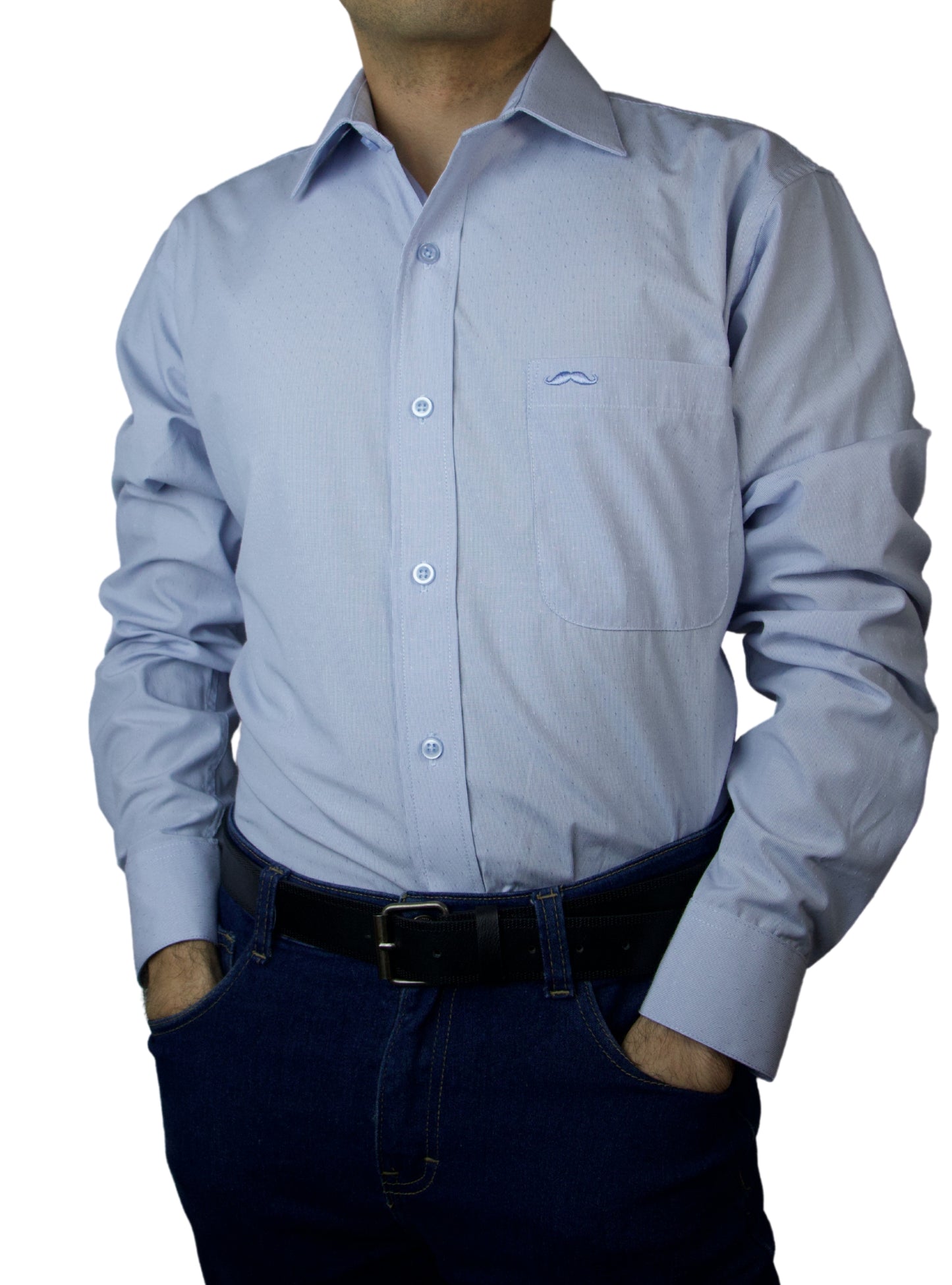 Camisa corte regular - Azul estampado