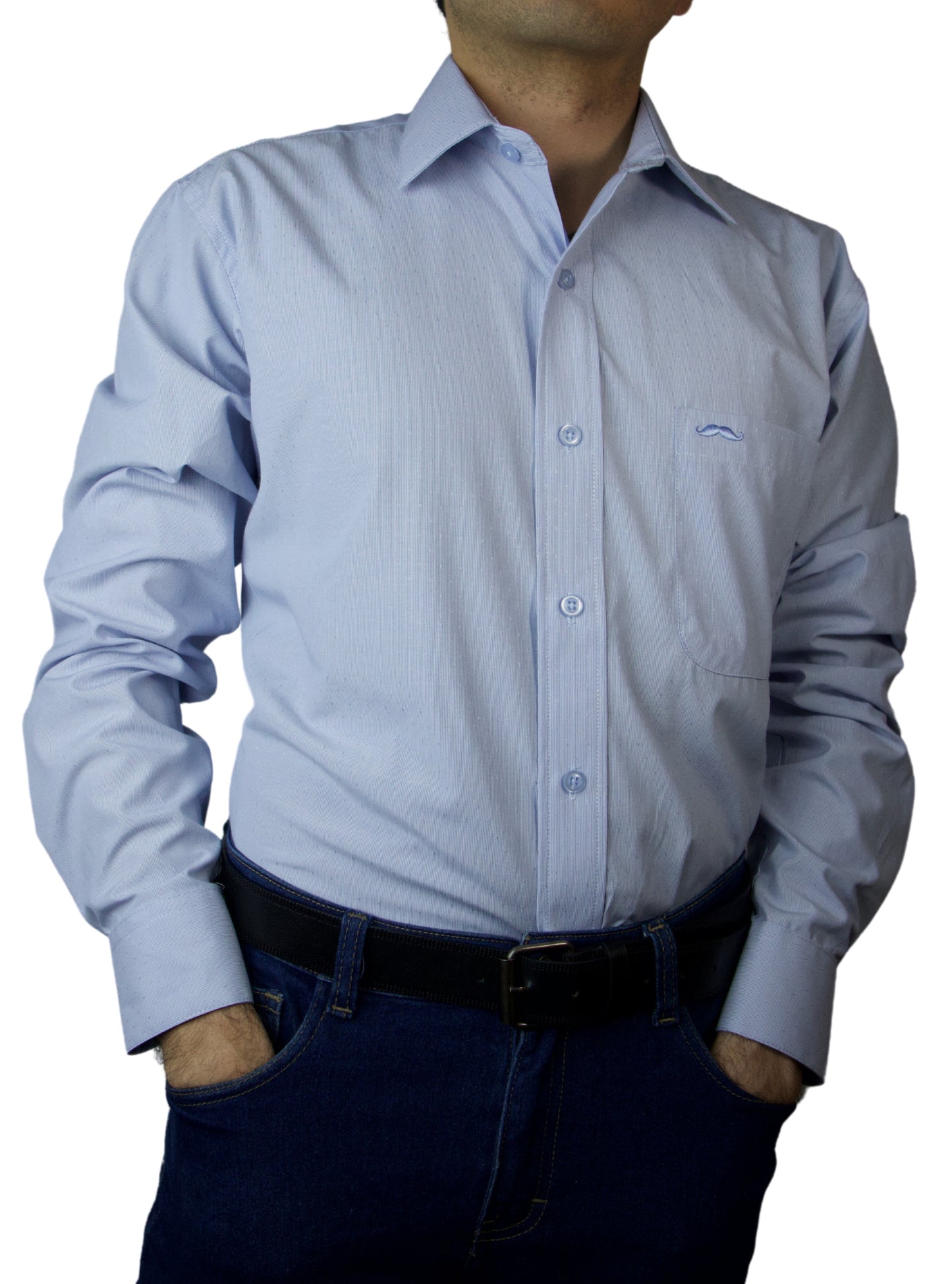 Camisa corte regular - Azul estampado