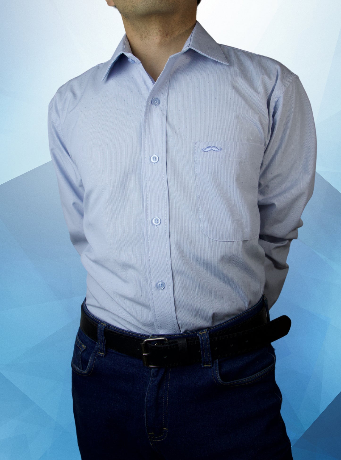 Camisa corte regular - Azul estampado