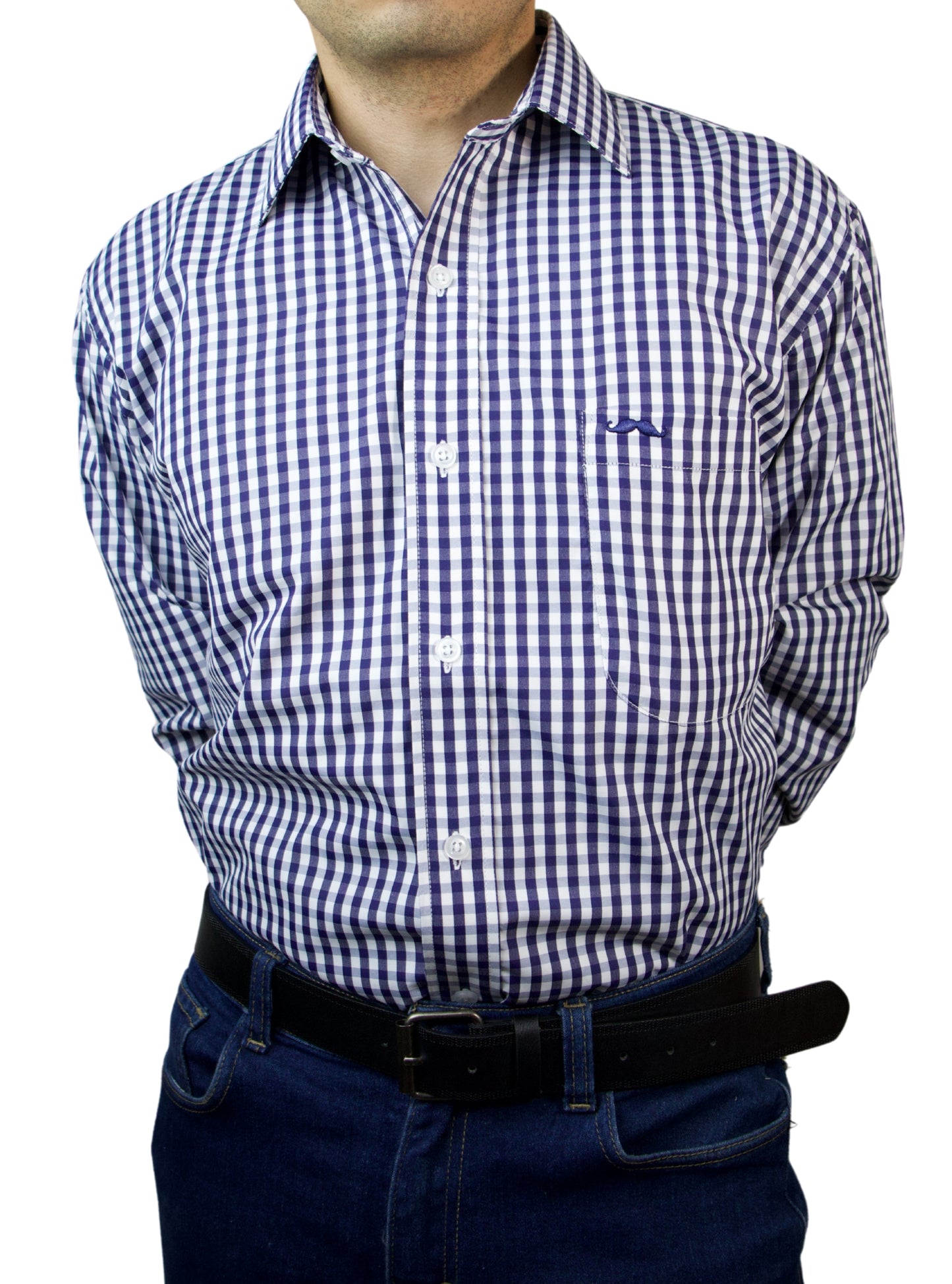 Camisa corte regular - Cuadro marino