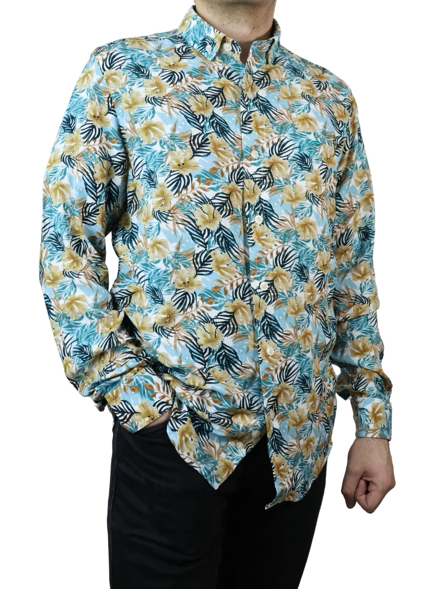 Camisa slim fit - Floreado azul