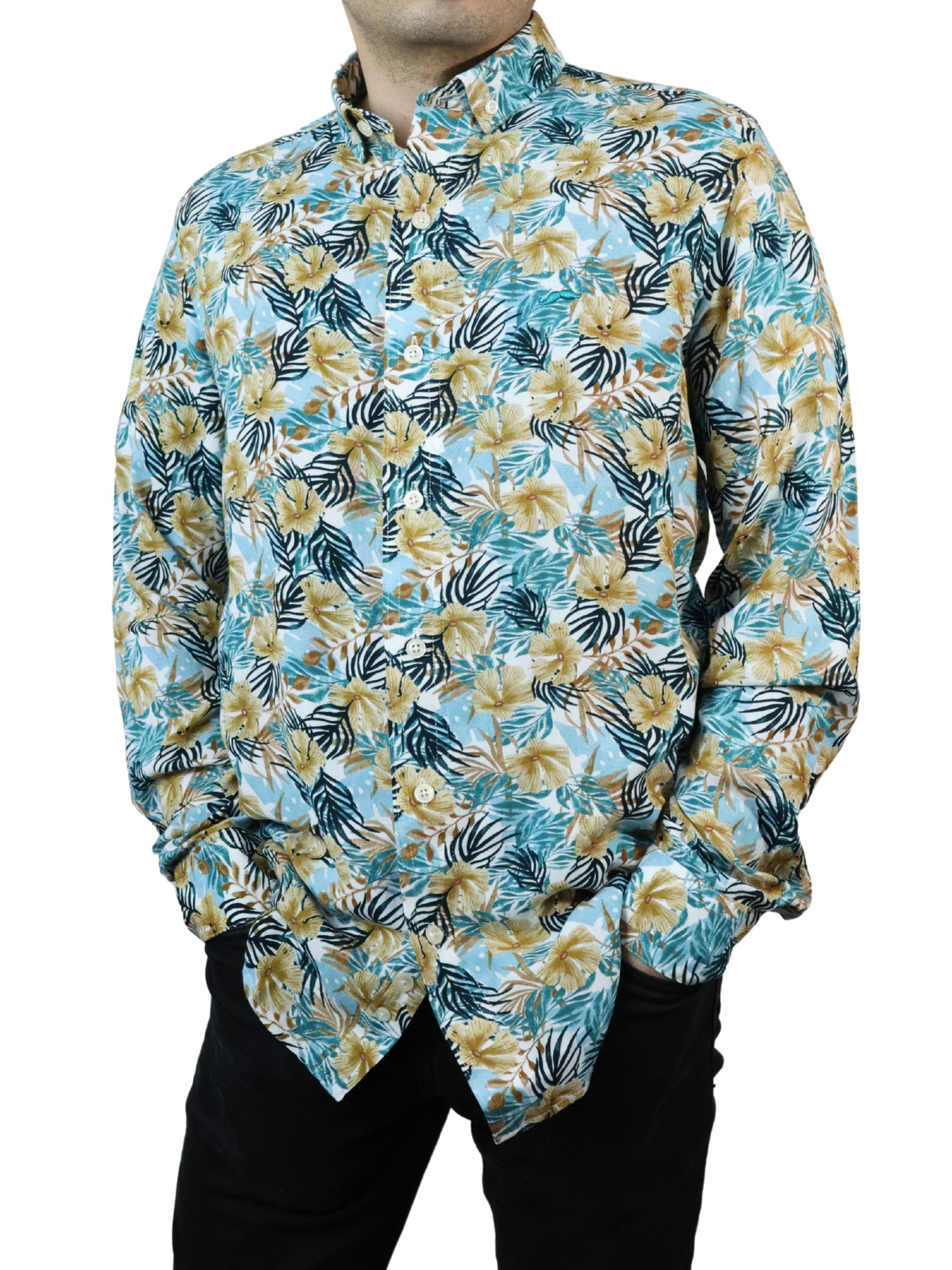 Camisa slim fit - Floreado azul