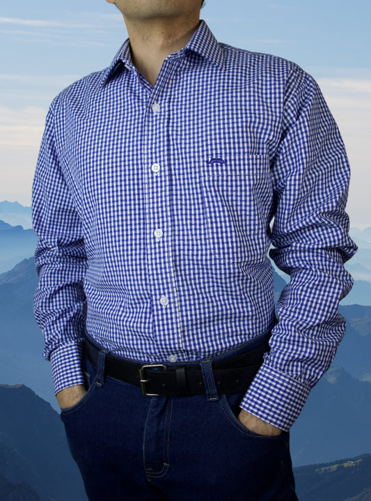 Camisa corte regular - Cuadro azul star