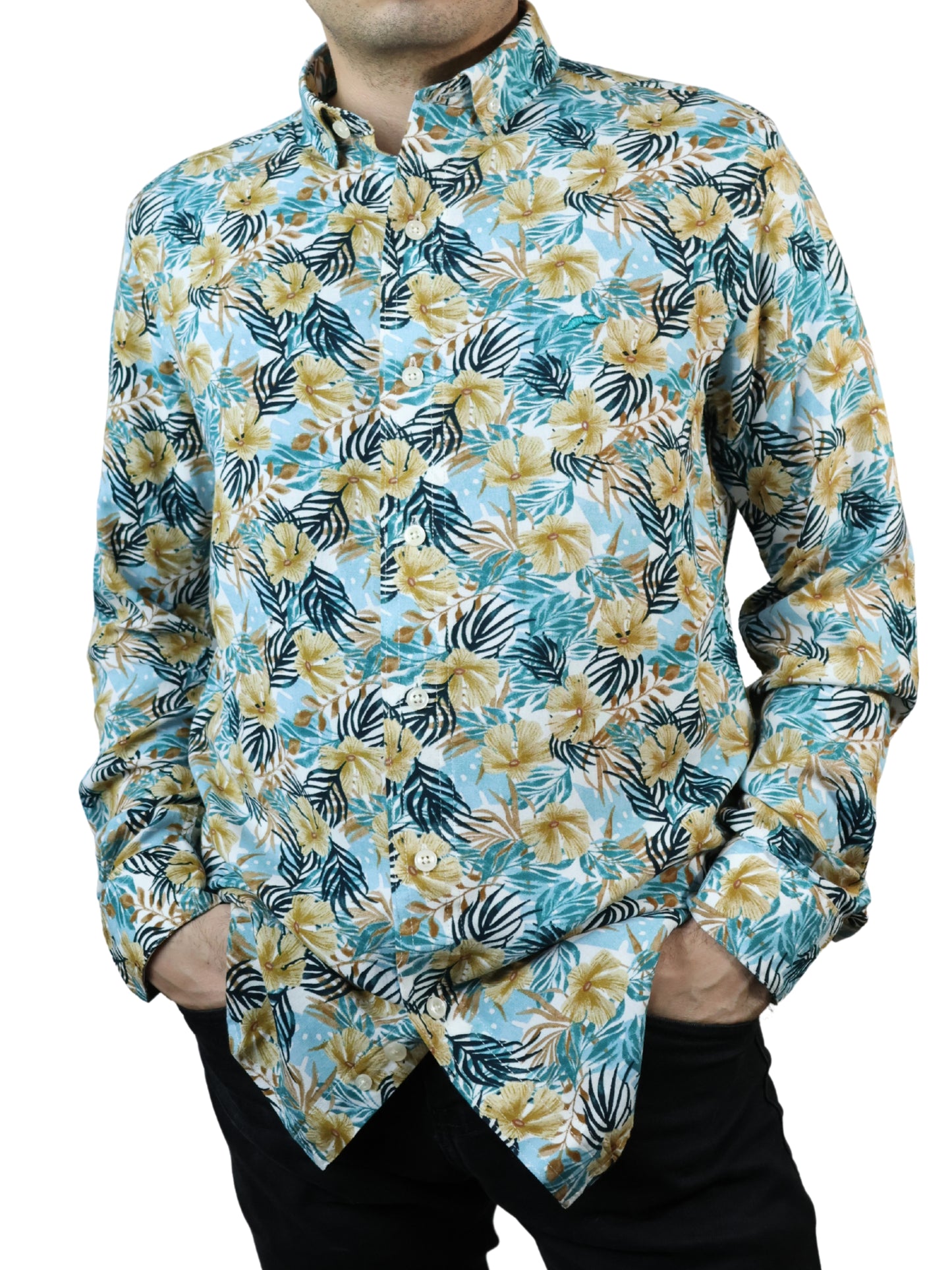 Camisa slim fit - Floreado azul