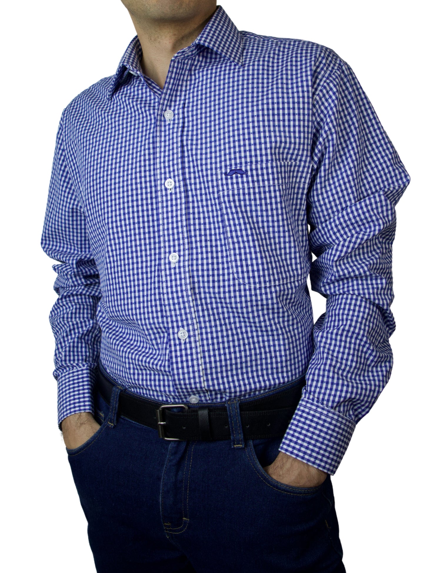 Camisa corte regular - Cuadro azul star