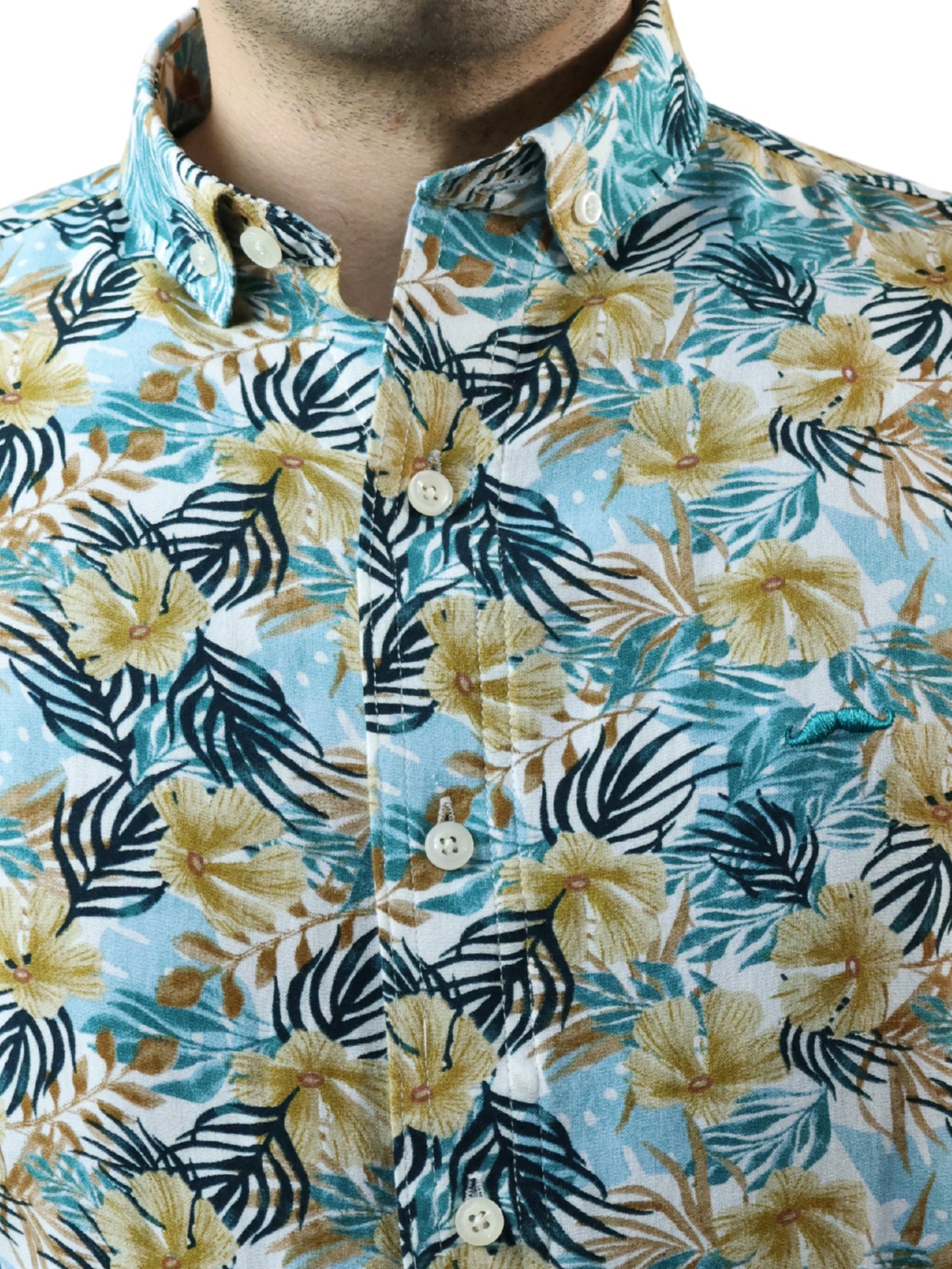 Camisa slim fit - Floreado azul