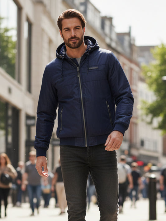 Chamarra con capucha -  Azul marino