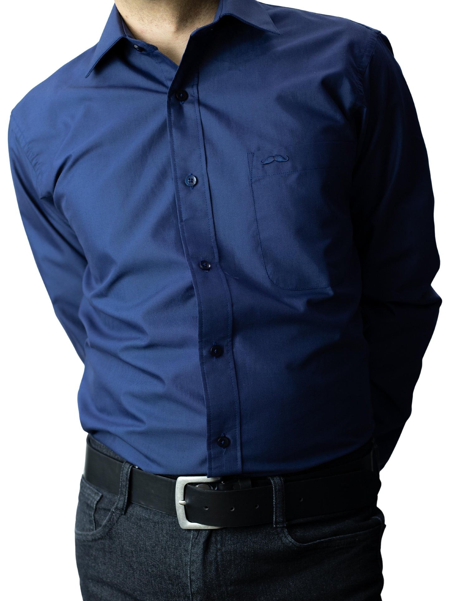 Camisa corte regular - Marino liso