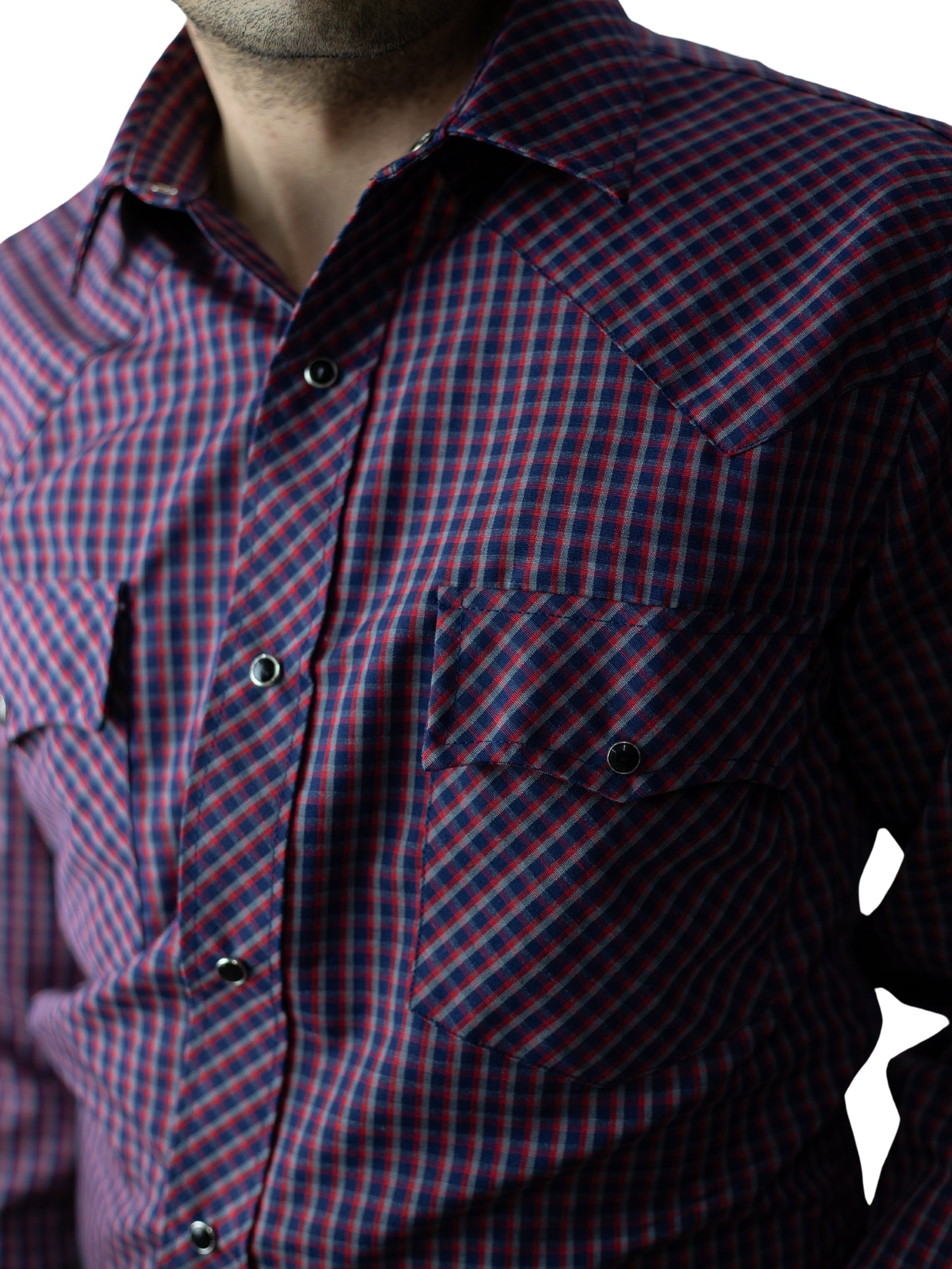 Camisa vaquera slim fit - Cuadro morado