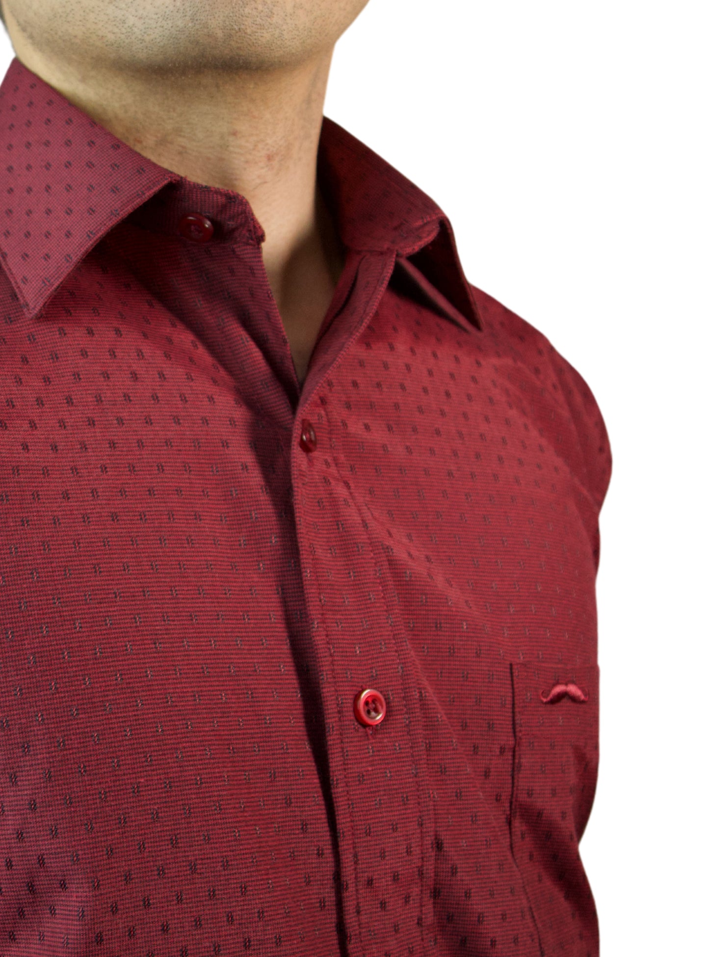 Camisa corte regular - Vino estampado
