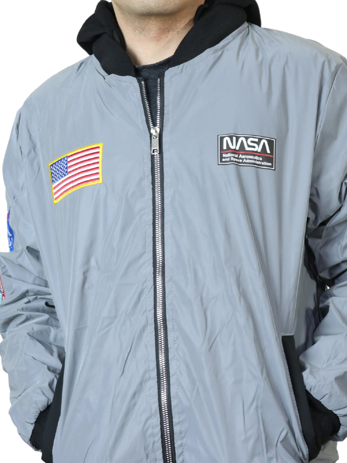 Chamarra reflejante NASA con capucha unisex
