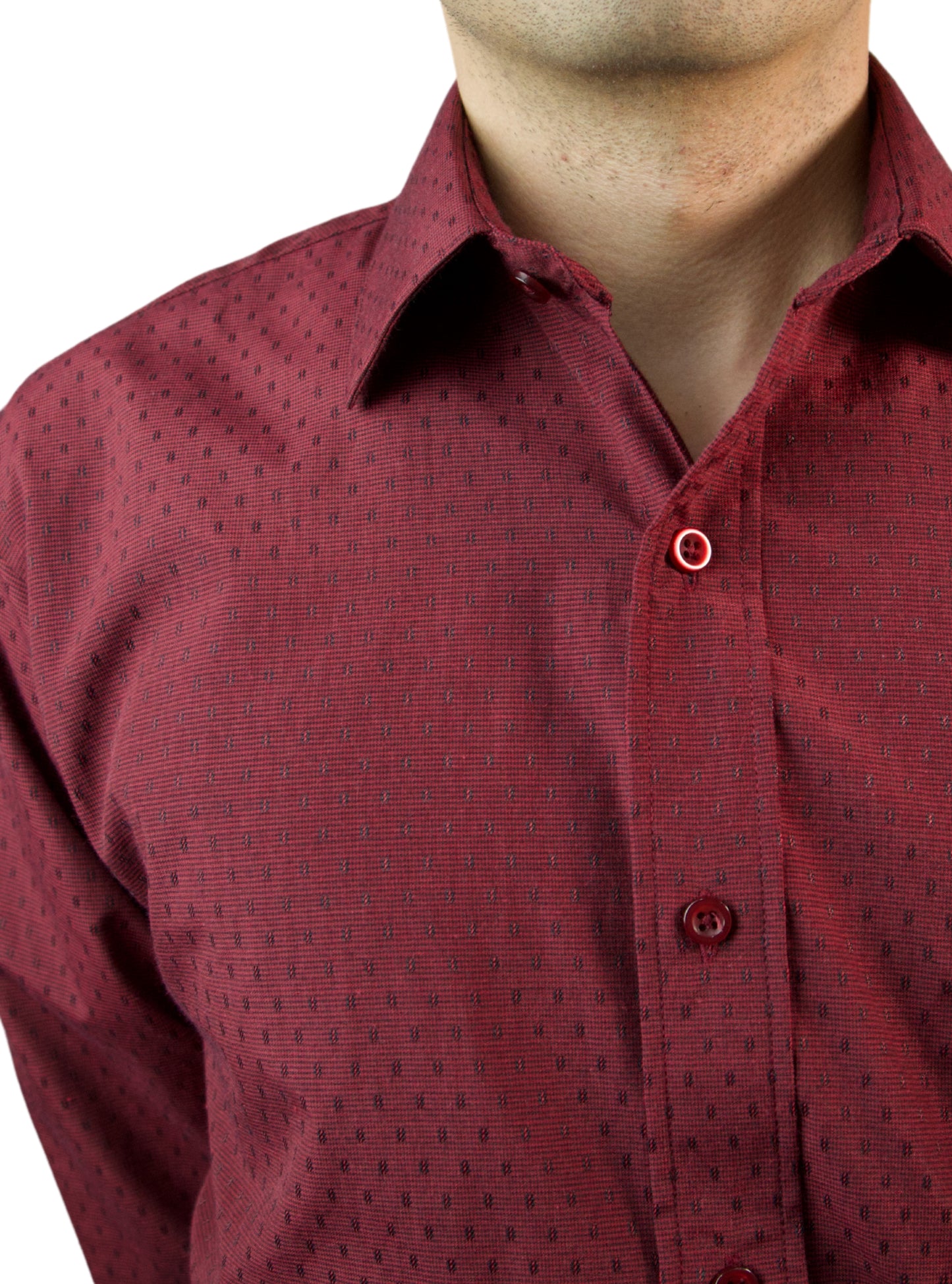 Camisa corte regular - Vino estampado
