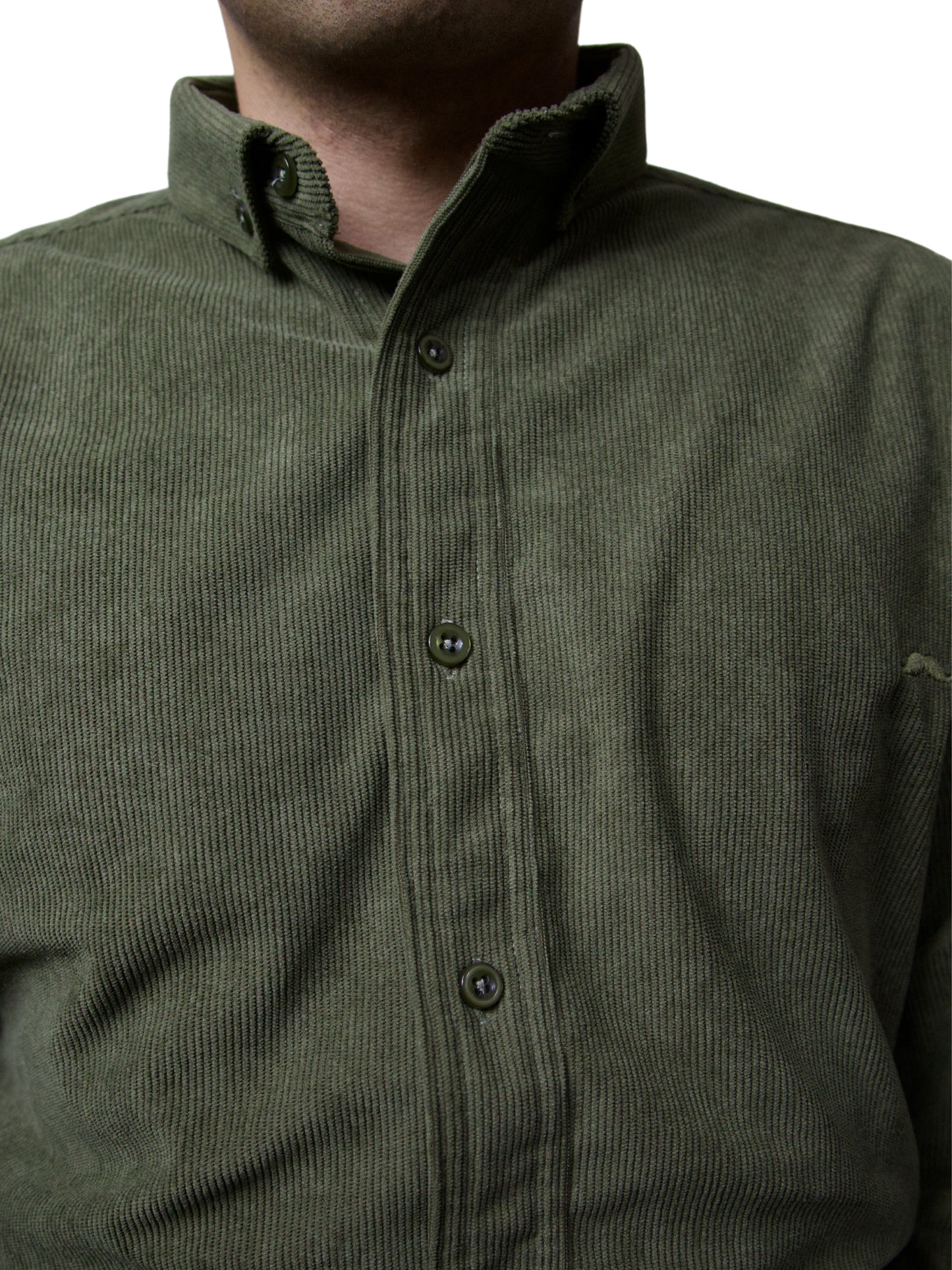 Camisa slim fit - Pana verde