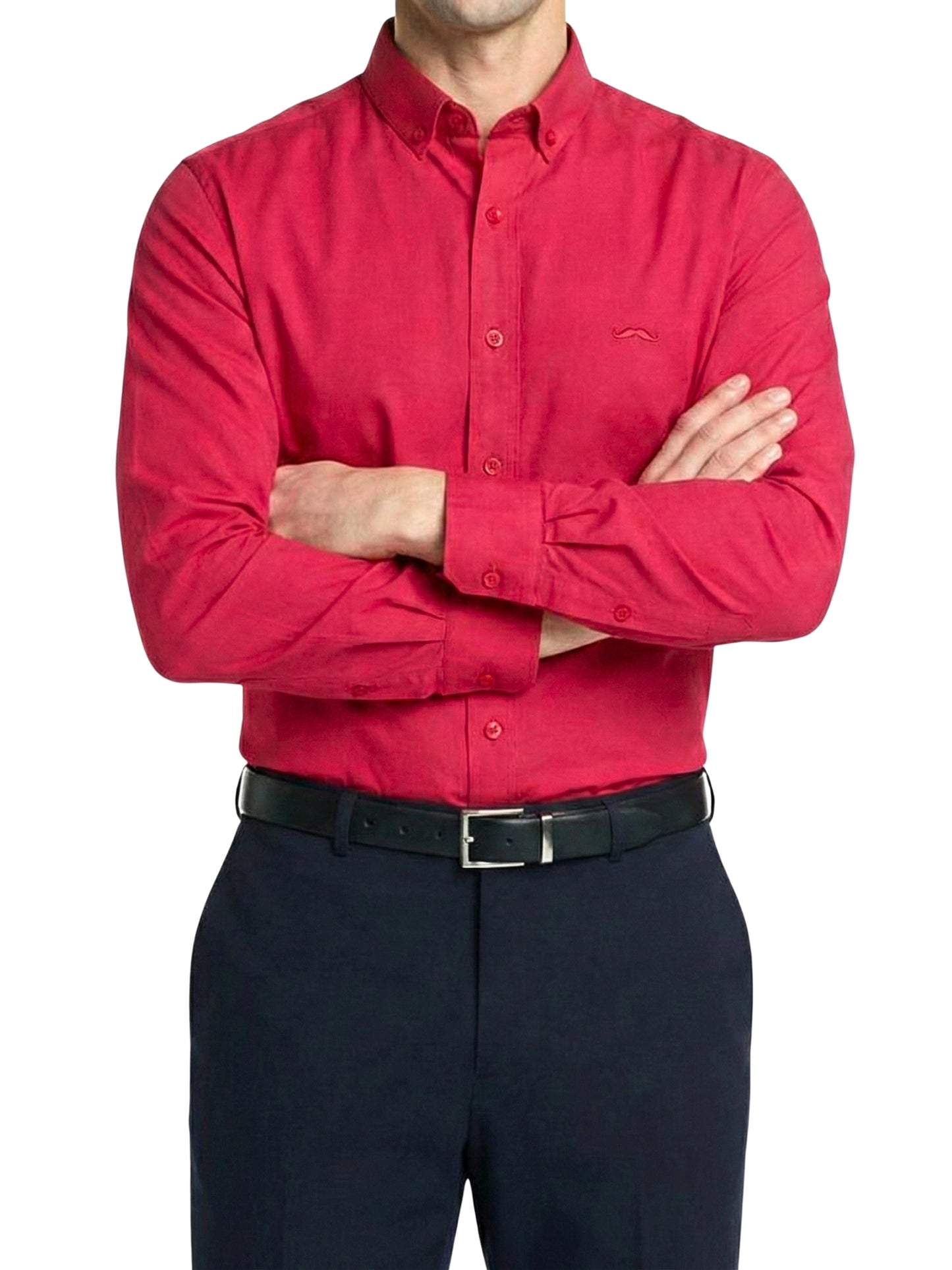 Camisa slim fit - Rojo liso