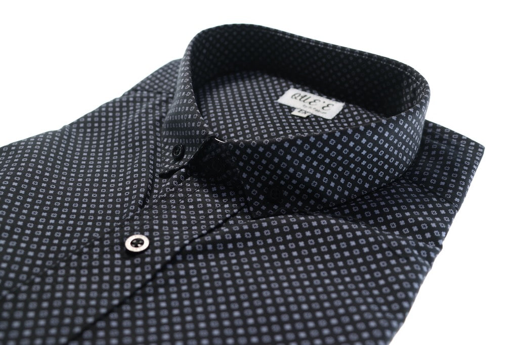 Camisa slim fit - Negro estampado