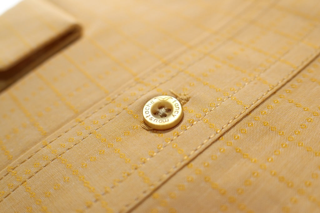 Camisa slim fit - Amarillo cuadros