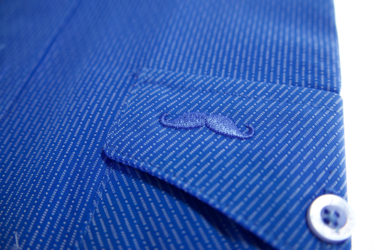 Camisa slim fit - Azul líneas