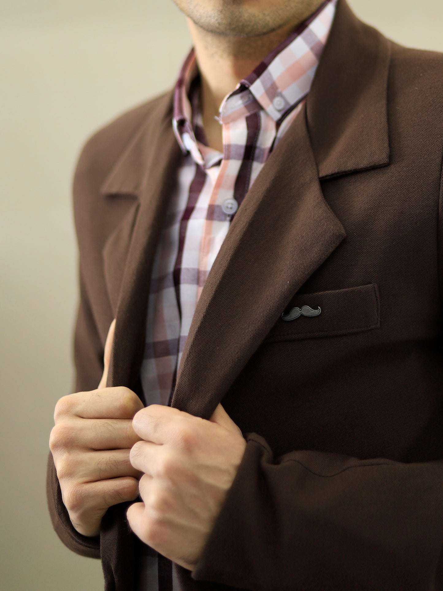 Blazer slim fit - Piqué café