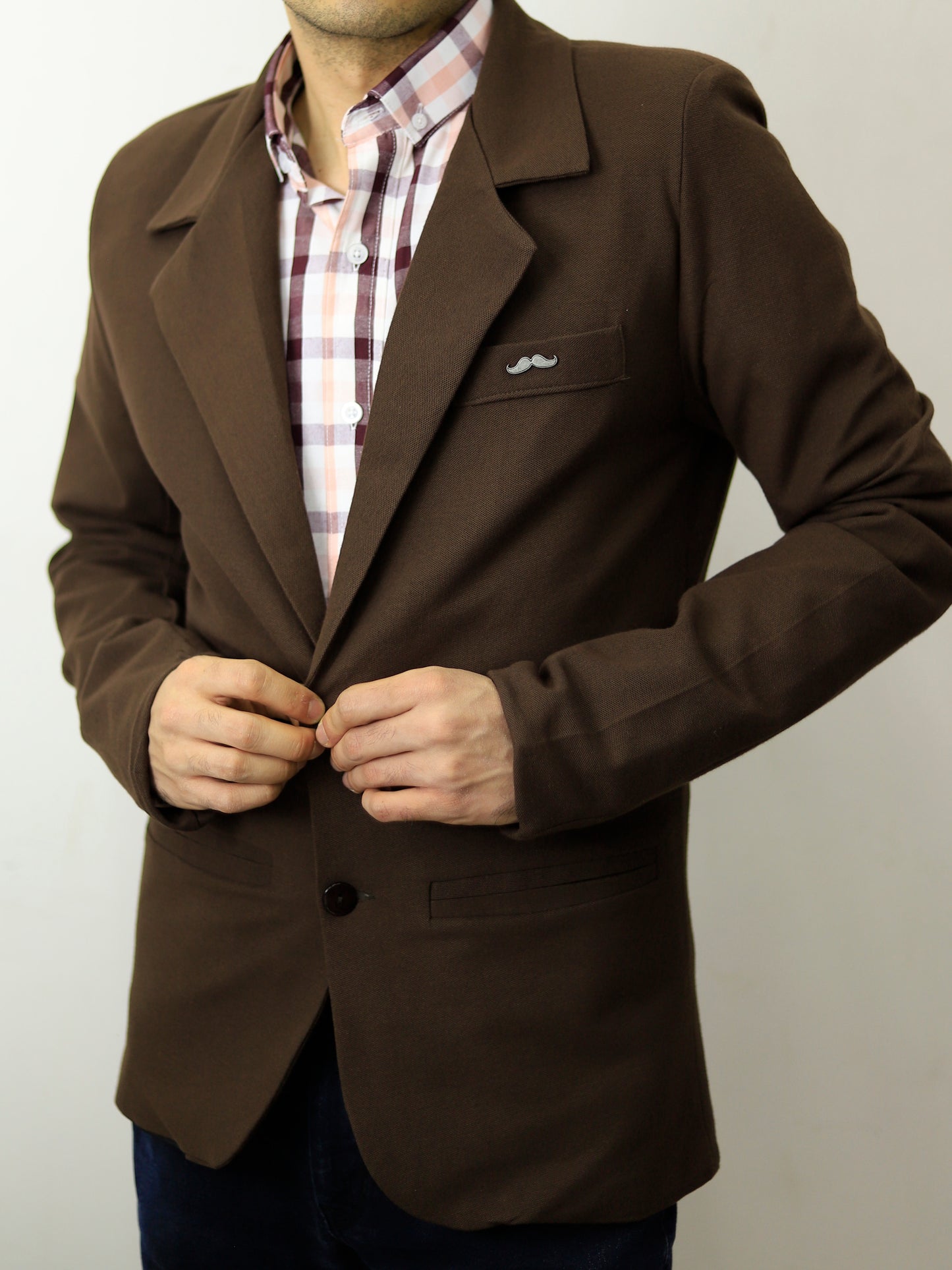 Blazer slim fit - Piqué café